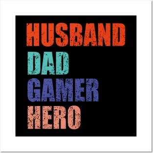 Husband Dad Gamer Hero Posters and Art